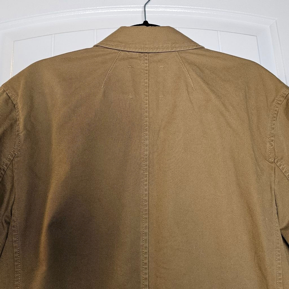 Madewell LG blazer style denim jacket, khaki/tan, boxy cut - Picture 8 of 14